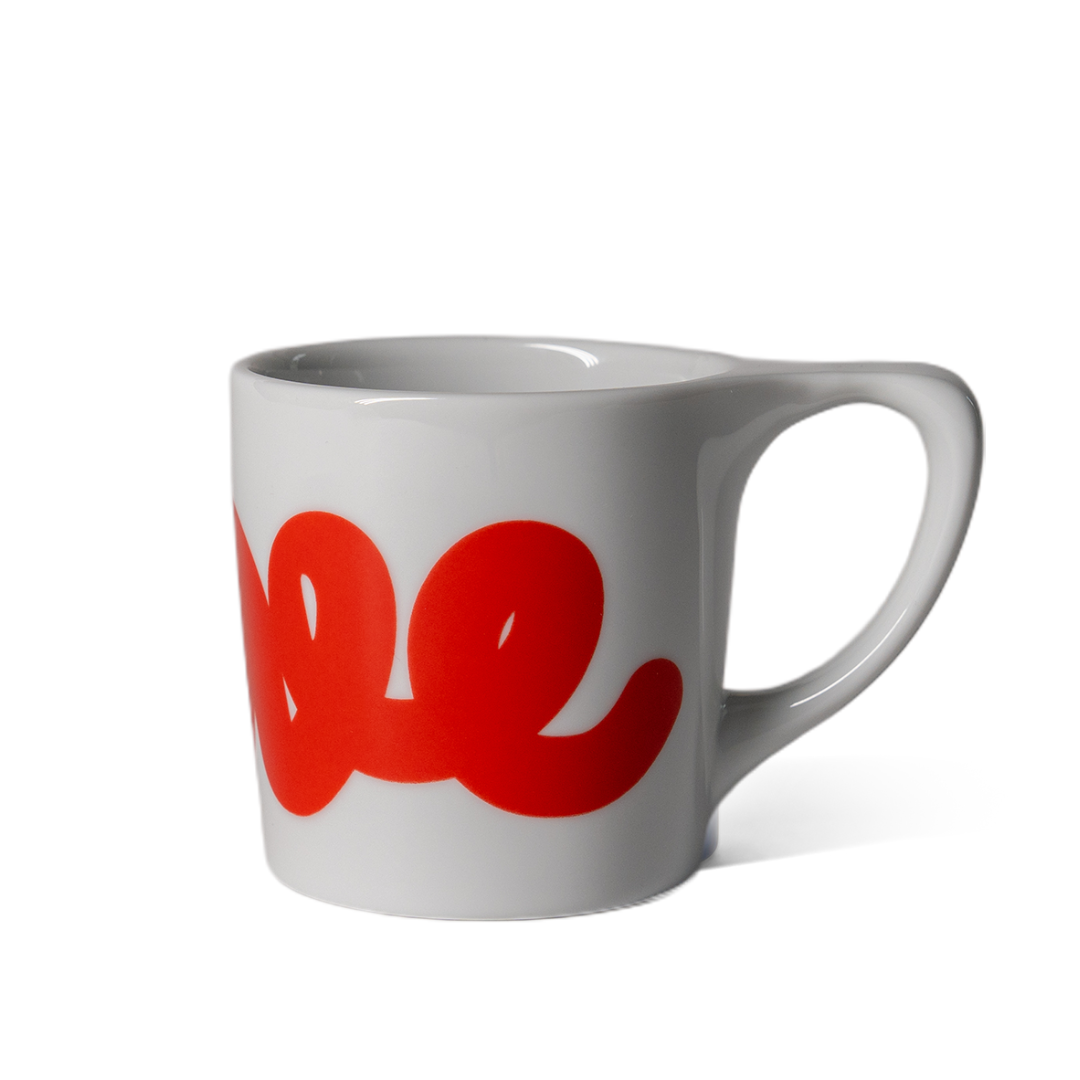 Love Continium Mug — ceramic, single continuous line script design