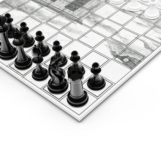 Gorey White Marble Charater Chessboard