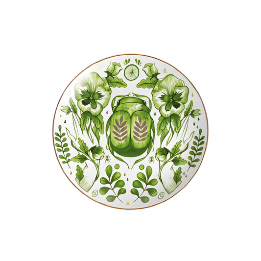 designer floral green plate
