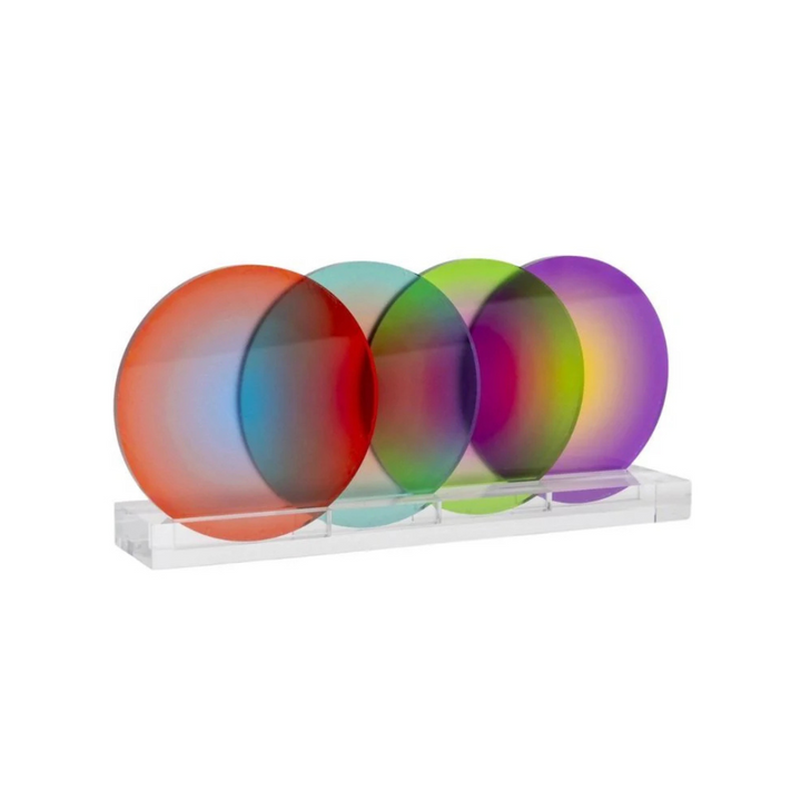 Modular Coasters — acrylic, rainbow gradient color blocks