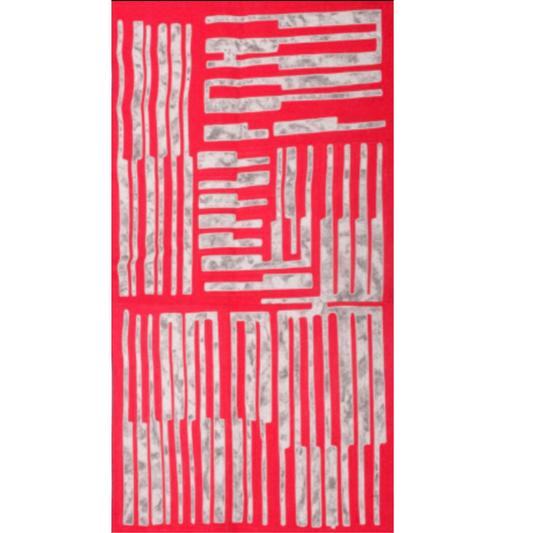 Red and white abstract pattern on a white background