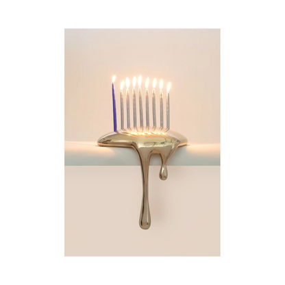 Custom Bronze Eternal Drop Menorah - 4 Art Partners