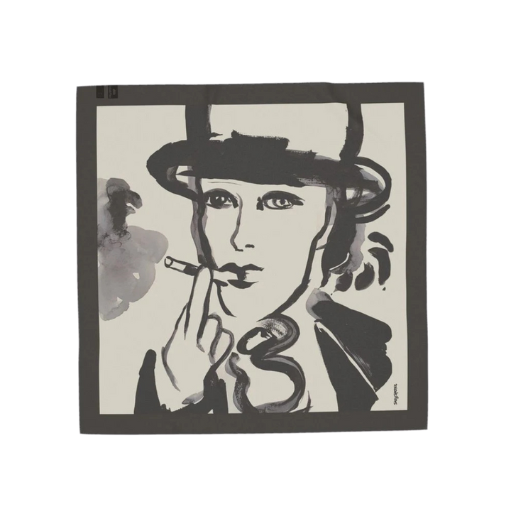 F.U Scarf — silk (double-faced), equestrienne illustration, tailored skirt motif