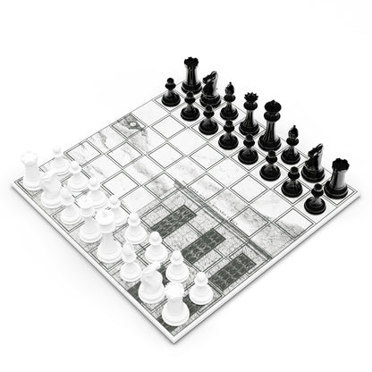 Gorey White Marble Charater Chessboard
