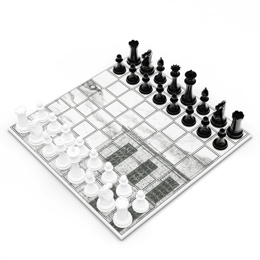 Gorey White Marble Charater Chessboard