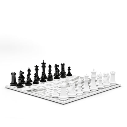 Gorey White Marble Charater Chessboard