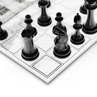 Gorey White Marble Charater Chessboard