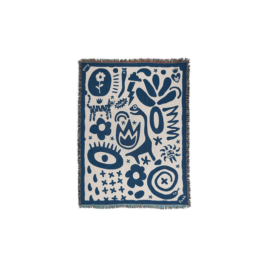 Blue Doodles Throw