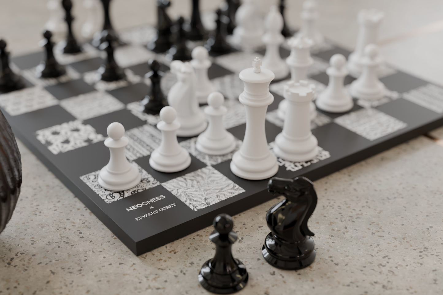 Gorey Black Patterned Chessboard