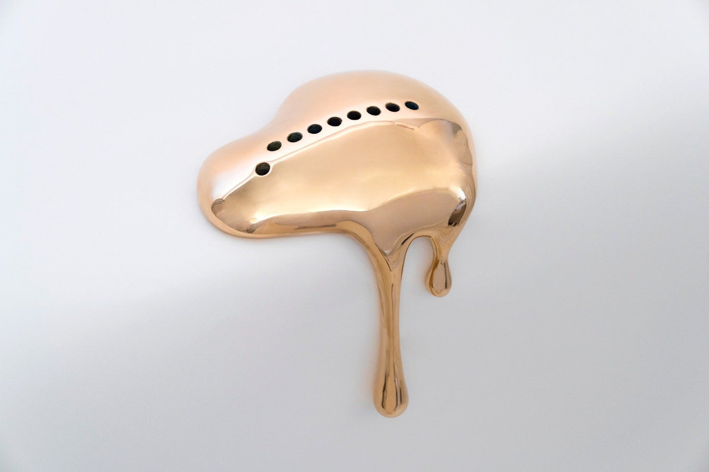 Gold bronze menorah drop candles