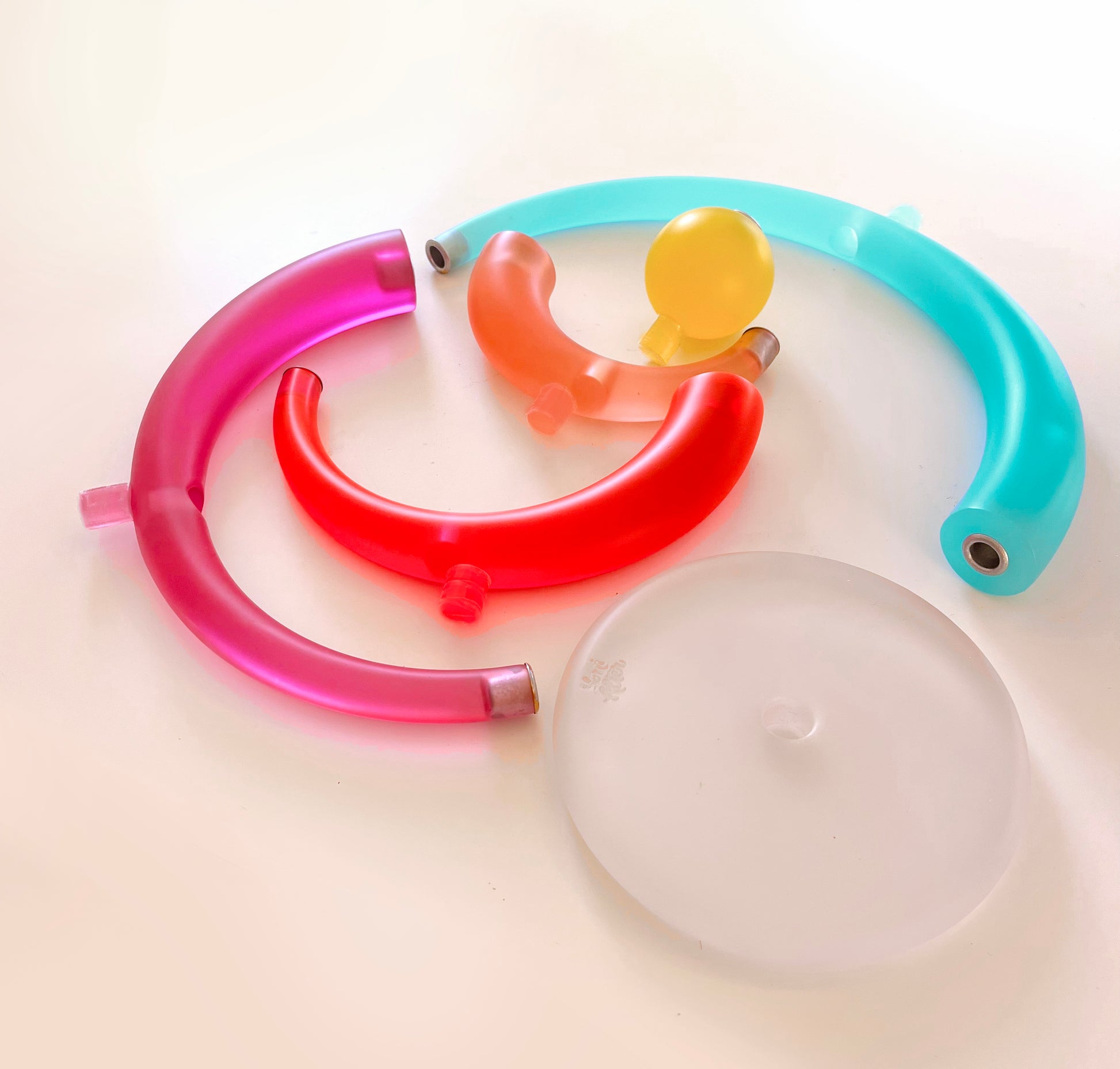 Colorful pieces on a white background