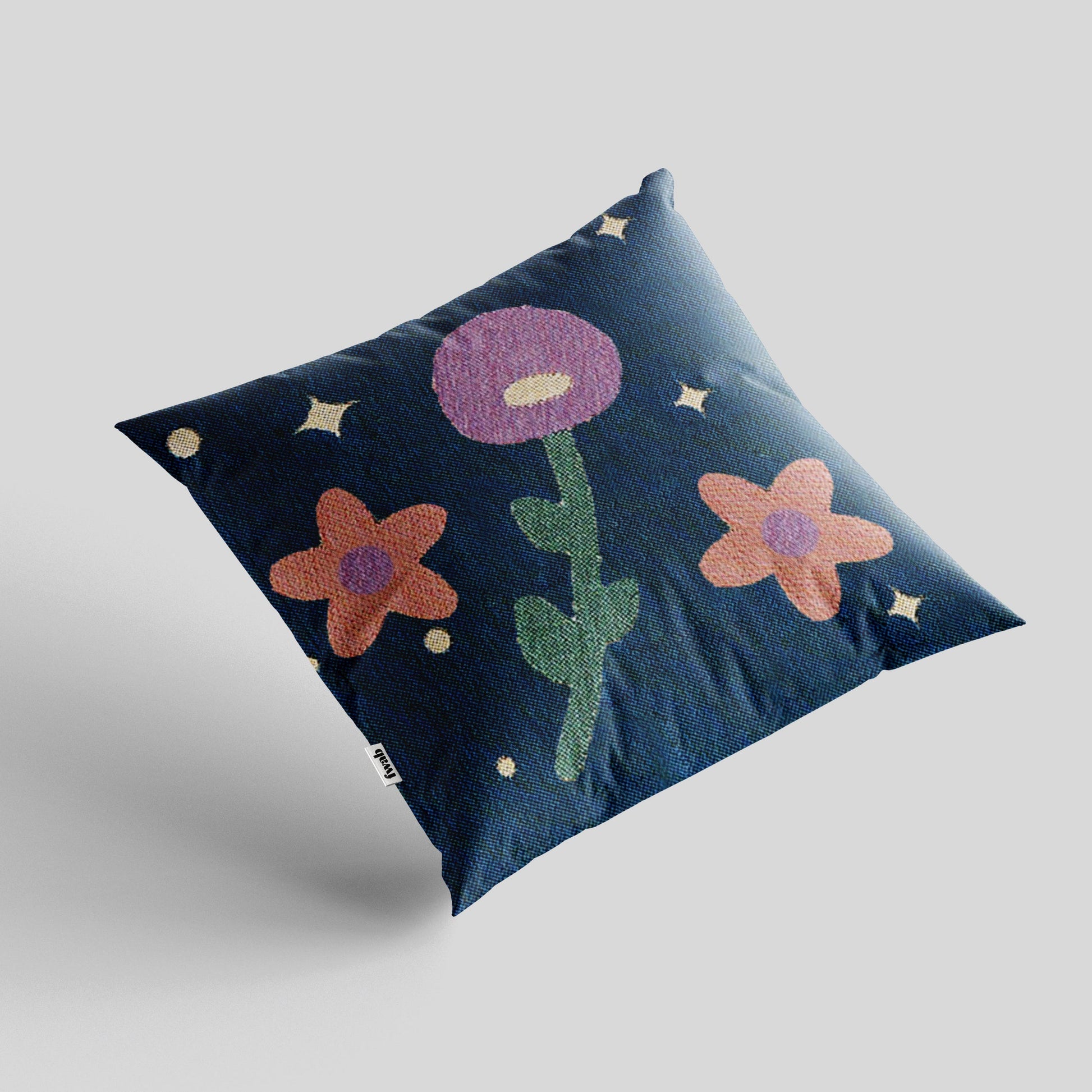 Abstract flowers pillow modern art