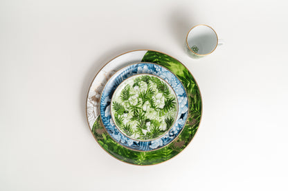 Decorative plate with floral design on a white background