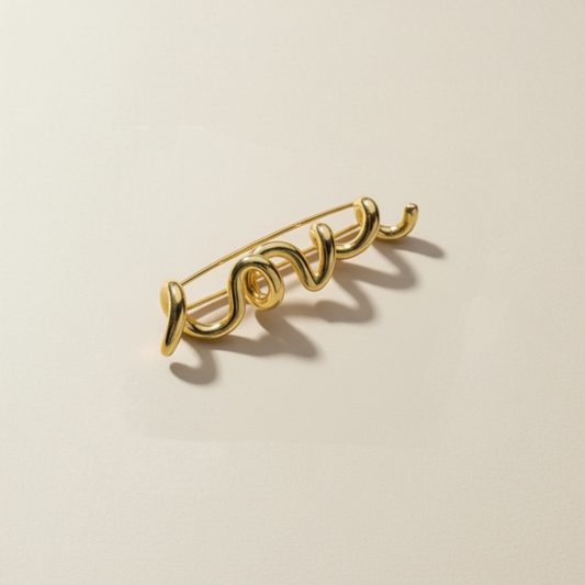 Love Brooch - Gold Plated