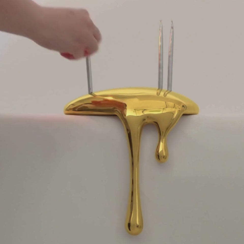 Gold designer menorah